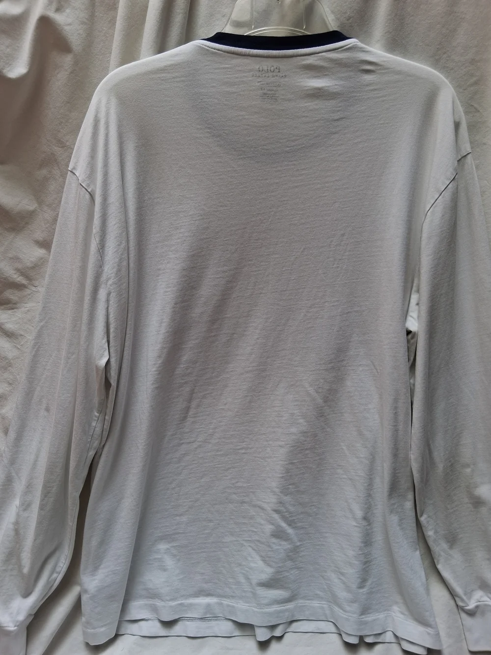 Polo by Ralph Lauren White T-Shirt with Navy Trim and Red Accent